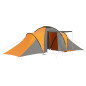 Tente de camping pour 6 personnes gris et orange