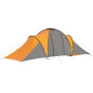 Tente de camping pour 6 personnes gris et orange