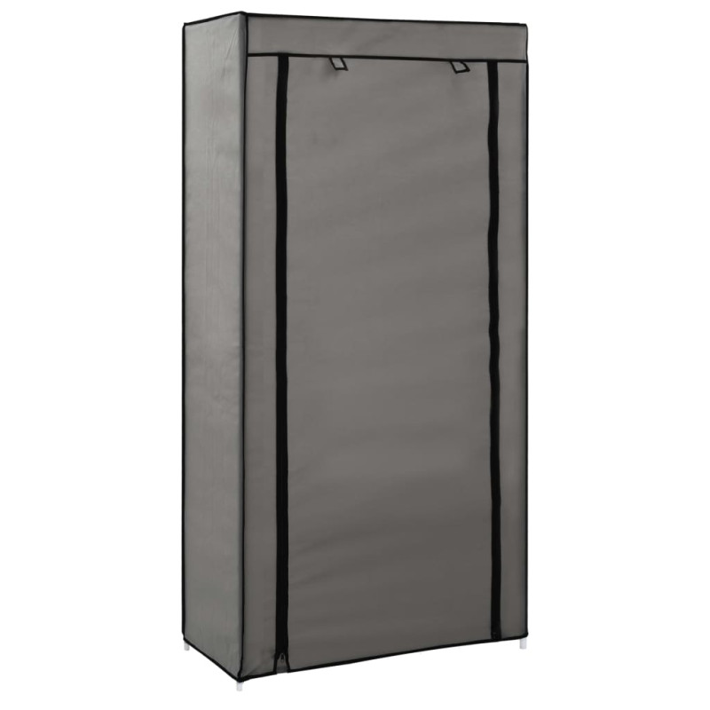 Armoire à chaussures avec housse Gris 58x28x106 cm Tissu