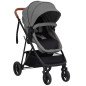 Poussette pour bébé 2 en 1 Gris clair et noir Acier