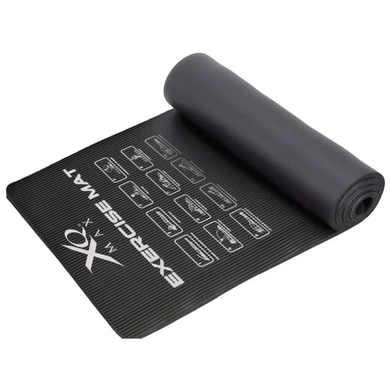 XQ Max Tapis de yoga 183x58x1 cm Noir