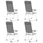 Chaises de camping pliables lot de 4 Gris Aluminium