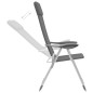 Chaises de camping pliables lot de 4 Gris Aluminium