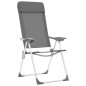 Chaises de camping pliables lot de 4 Gris Aluminium