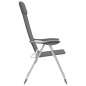 Chaises de camping pliables lot de 4 Gris Aluminium