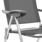 Chaises de camping pliables lot de 4 Gris Aluminium