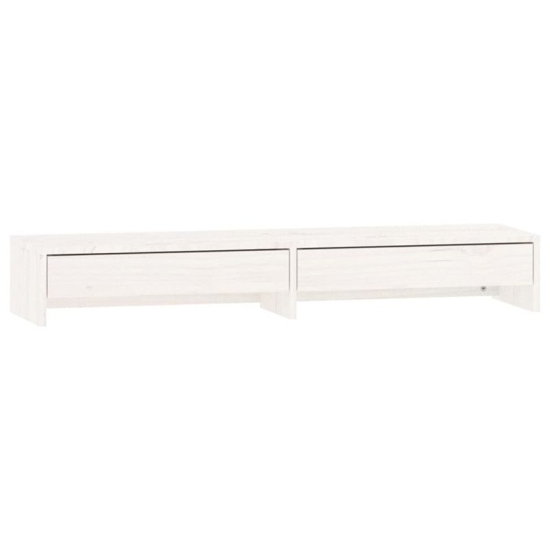 Support de moniteur Blanc 100x27x15 cm Bois de pin solide