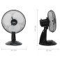 Ventilateur de table 3 vitesses 30 cm 40 W Noir