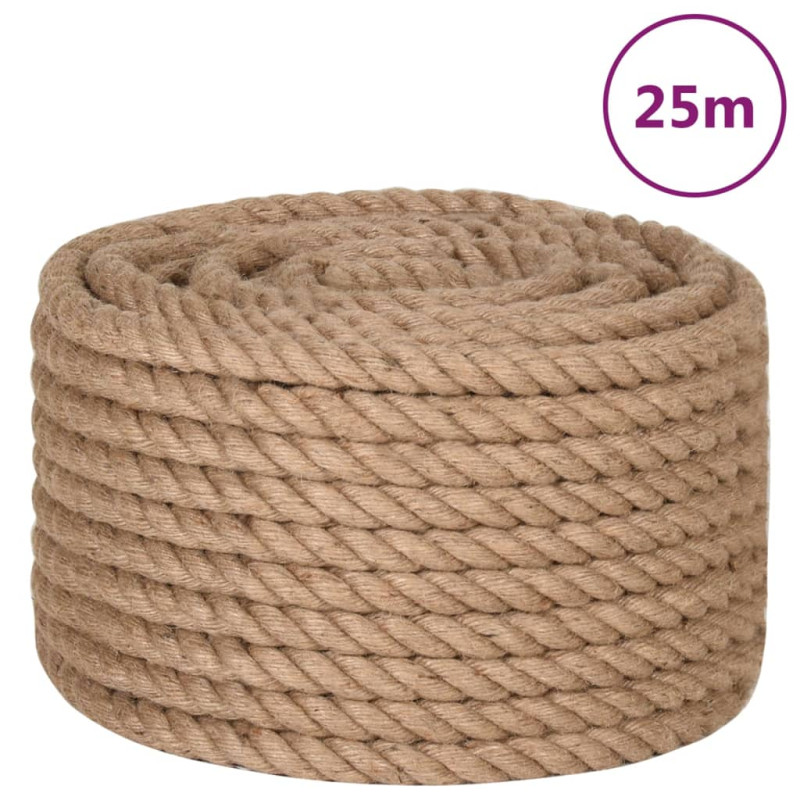 Corde de jute 25 m de long 16 mm d épaisseur