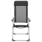 Chaise pliante de camping lot de 2 Noir Aluminium