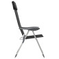 Chaise pliante de camping lot de 2 Noir Aluminium