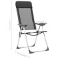 Chaise pliante de camping lot de 2 Noir Aluminium