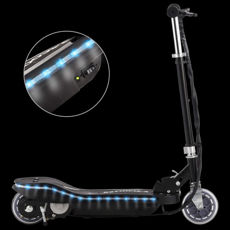 Trottinette électrique avec LED 120 W Noir