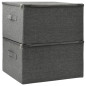 Boîtes de rangement 2 pcs Tissu 43x34x23 cm Anthracite