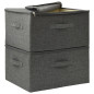 Boîtes de rangement 2 pcs Tissu 43x34x23 cm Anthracite