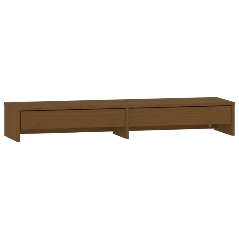 Support de moniteur Marron miel 100x27x15 cm Bois de pin solide