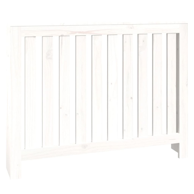 Cache radiateur Blanc 108,5x19x84 cm Bois massif de pin