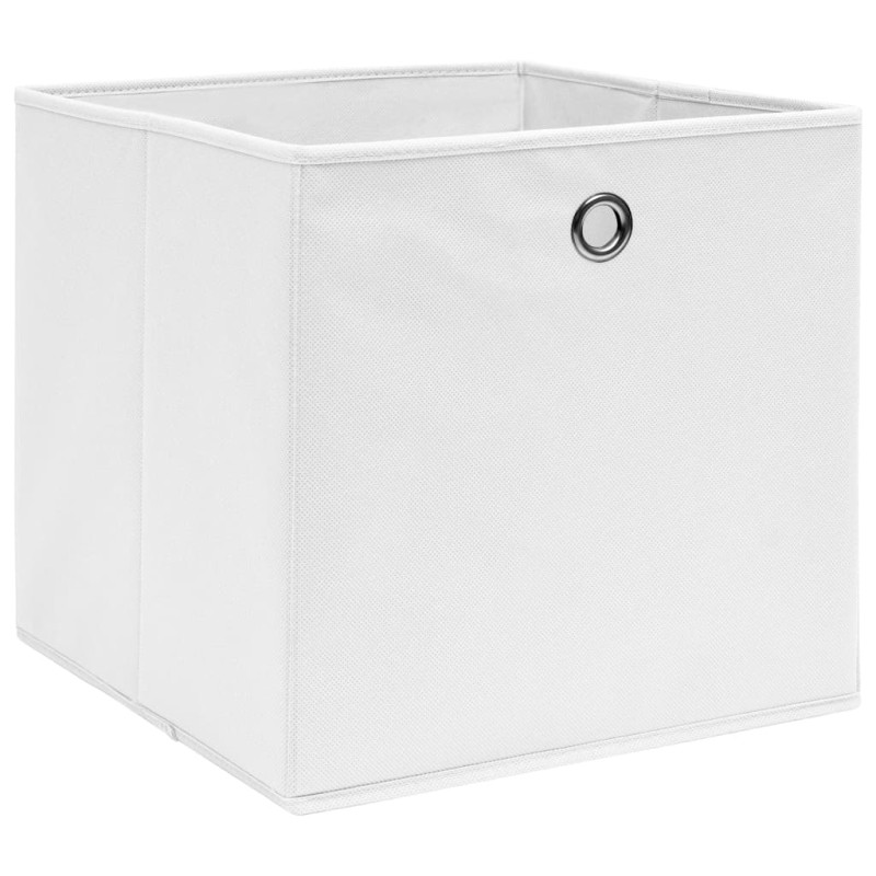 Boîtes de rangement 10 pcs Tissu intissé 28x28x28 cm Blanc