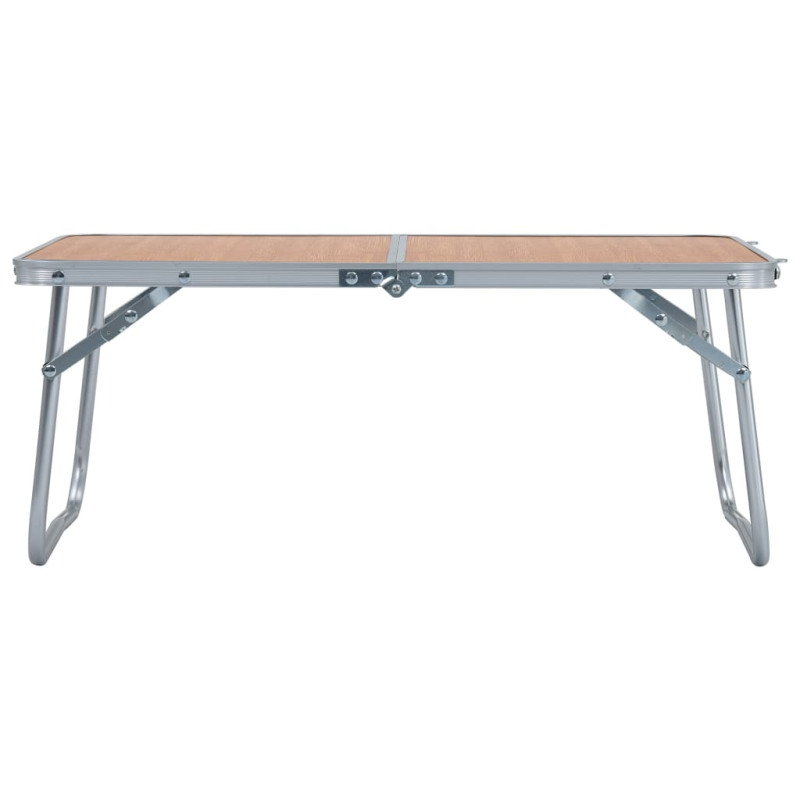 Table pliable de camping Marron Aluminium 60x40 cm