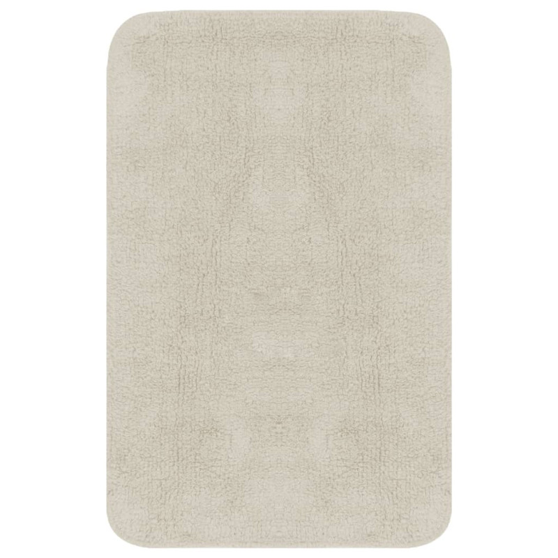 Jeu de tapis de salle de bain 3 pcs Tissu Blanc