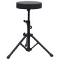 Tabouret à tambour réglable Noir Rond