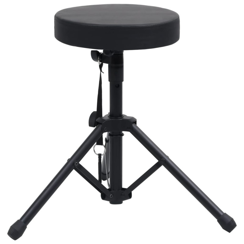 Tabouret à tambour réglable Noir Rond