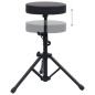 Tabouret à tambour réglable Noir Rond