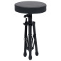 Tabouret à tambour réglable Noir Rond