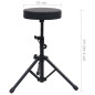 Tabouret à tambour réglable Noir Rond