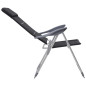 Chaise de camping lot de 2 Noir 58x69x111 cm Aluminium