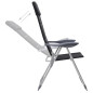 Chaise de camping lot de 2 Noir 58x69x111 cm Aluminium