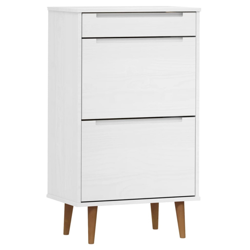 Armoire à chaussures MOLDE Blanc 59,5x35x103 cm Bois de pin