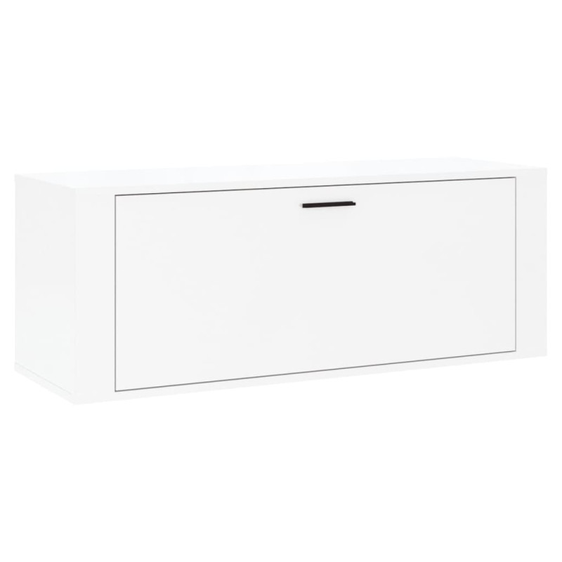 Armoire à chaussure murale Blanc brillant 100x35x38 cm