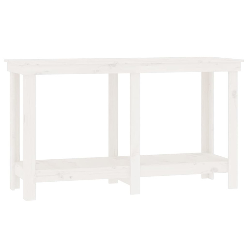 Banc de travail Blanc 140x50x80 cm Bois de pin massif