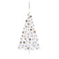 Demi arbre de Noël artificiel pré éclairé et boules blanc 150cm