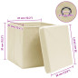 Boîtes de rangement à couvercles 10 pcs Crème 32x32x32 cm Tissu