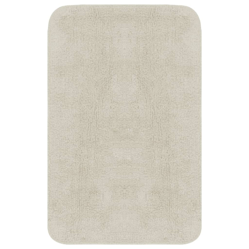 Jeu de tapis de salle de bain 2 pcs Tissu Blanc