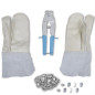 Ensemble d accessoires fil de fer (Gants, queues d arondes, pince)