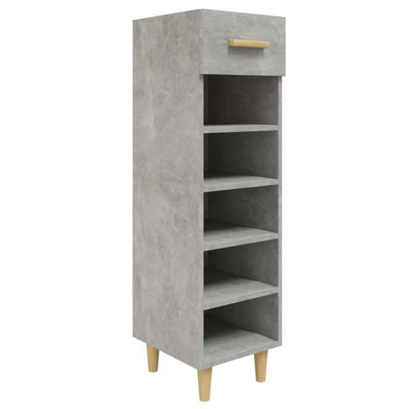 Armoire à chaussures Gris béton 30x35x105 cm Bois d ingénierie