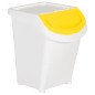 Poubelles empilables avec couvercles 3 pcs blanc PP 120 L