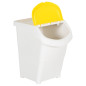 Poubelles empilables avec couvercles 3 pcs blanc PP 120 L