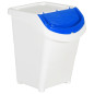 Poubelles empilables avec couvercles 3 pcs blanc PP 120 L