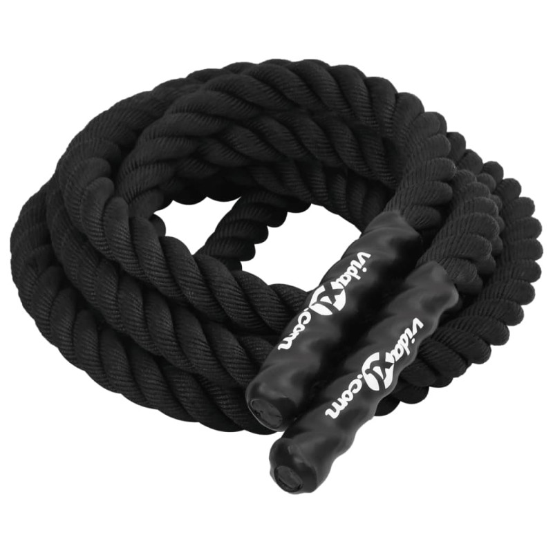 Corde de combat noir 6 m 4,5 kg polyester