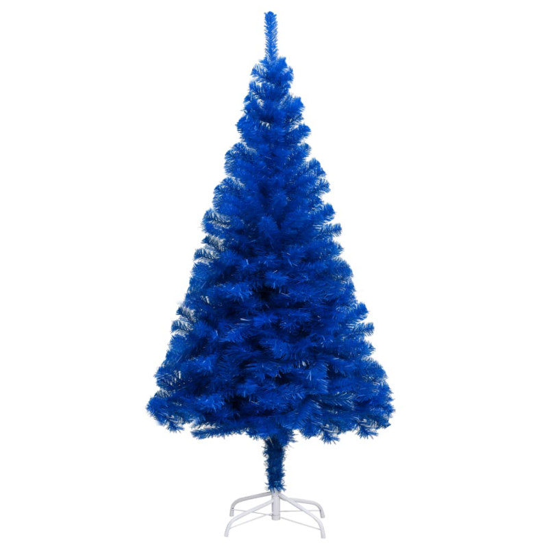 Arbre de Noël artificiel pré éclairé et boules bleu 180 cm PVC