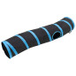 Tunnel pour chats en forme de S Noir et bleu 122 cm Polyester