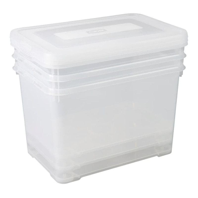 Curver Ensemble de boîtes de rangement Handy 3x65L Transparent