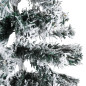 Demi sapin de Noël artificiel mince avec neige floquée 120 cm