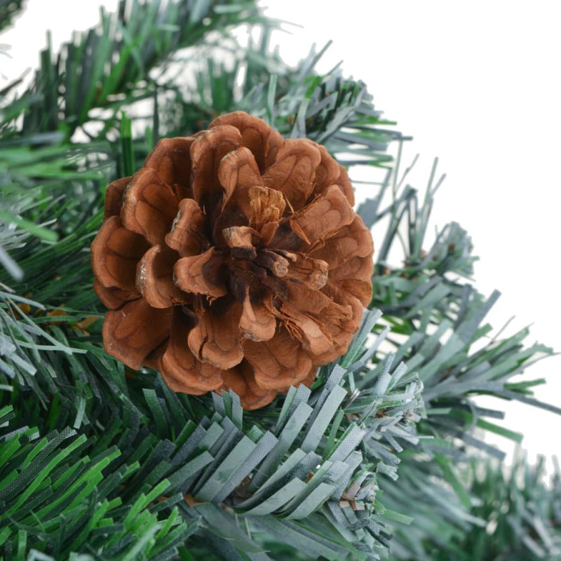 Arbre de Noël artificiel pré éclairé boules pommes de pin 180cm