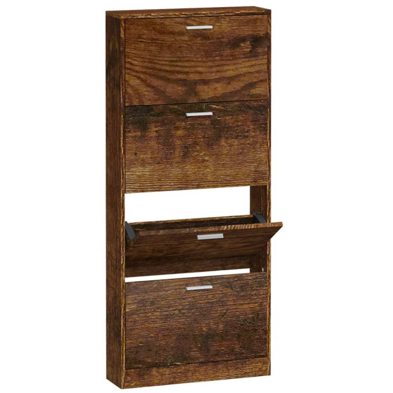 Armoire à chaussures Chêne fumé 59x17x150 cm Bois d ingénierie