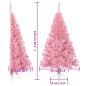 Demi sapin de Noël artificiel avec support Rose 150 cm PVC